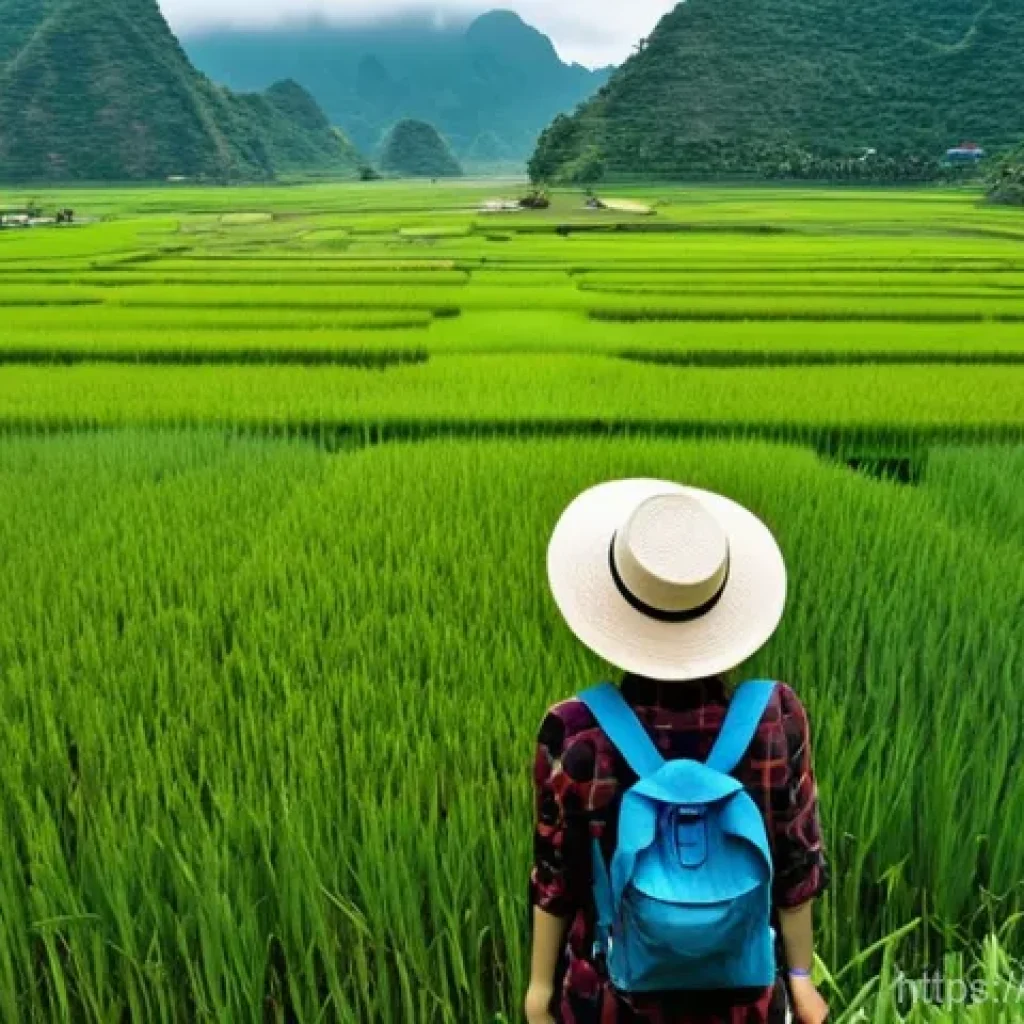 베트남 저가 항공사 추천 - **Prompt:** A solo female traveler, in her late 20s, with a relaxed and happy expression, stands on ...