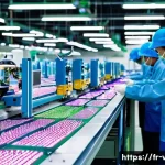 베트남의 주요 수입 품목 - **Prompt: High-Tech Electronics Manufacturing Hub in Vietnam**
    "A clean, modern factory floor in...